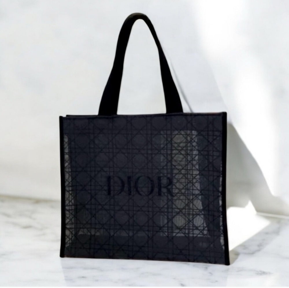 Dior Black Mesh Tote Bag